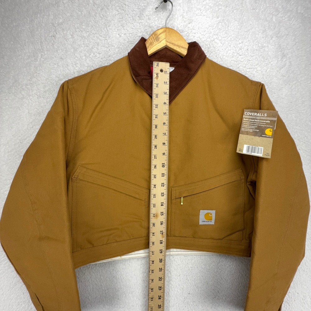 Carhartt Cropped Detroit Jacket Red Quilt Lined Mens Large 42 X01 BRN Brown NWT - Picture 7 of 16